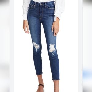 Good American High-rise Good Legs Cropped Distressed Jeans Size 10 Stretchy